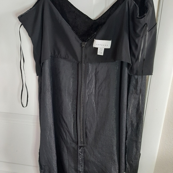 Top shop shimmer velvet mini slip dress 10 - Picture 11 of 13